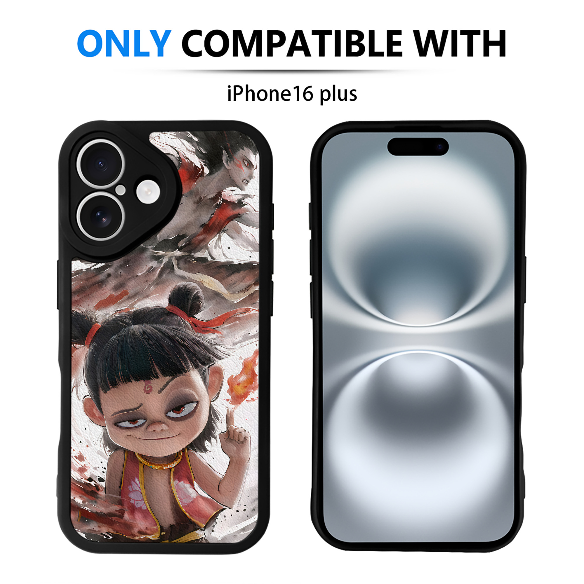 （画像用） Ne Zha 2 ナタ 魔童の大暴れ 【iPhone 16シリーズ対応】シリコンスマホケース（レザー調） 材質：シリコン